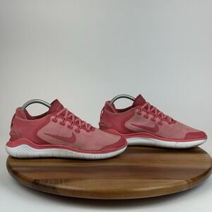 Womens Nike Free RN 2018 Coral Pink Athletic Running Sneakers Shoes Size 8 M GUC